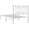 vidaXL Bed Frame White Steel Small Single Bed Frame Rectangular