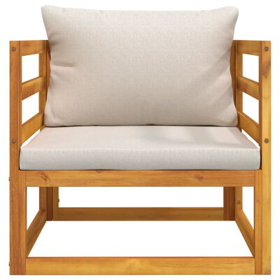 vidaXL Patio Chair with Light Gray Cushions Solid Wood Acacia
