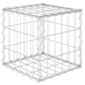 vidaXL Gabion Raised Bed Silver Steel wire 11.8x11.8x11.8 in Durable