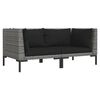 vidaXL Garden Sofa Dark Grey, Black