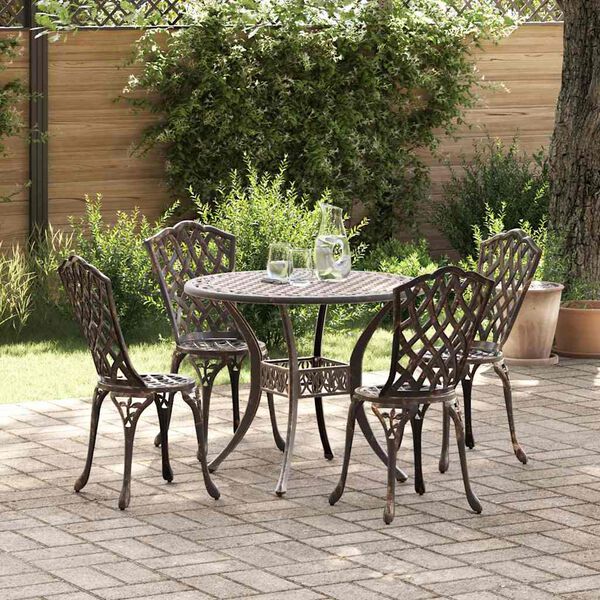 vidaXL Garden Dining Set 5 pcs Bronze 35.4" x 35.4" x 29.5