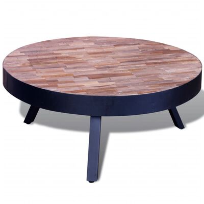 vidaXL Coffee Table Round Reclaimed Teak Wood