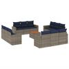 vidaXL 13 Piece Patio Sofa Set with Cushions Gray Poly Rattan