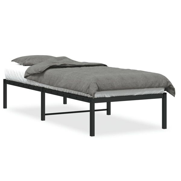vidaXL Metal Bed Frame without Mattress Black 29.5"x74.8"