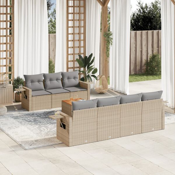 vidaXL Garden Sofa Set Mix Beige