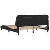 vidaXL Bed Frame Black Faux leather, metal, solid pine wood, plywood