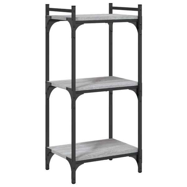 vidaXL Bookcase Grey sonoma Engineered wood, metal Medium