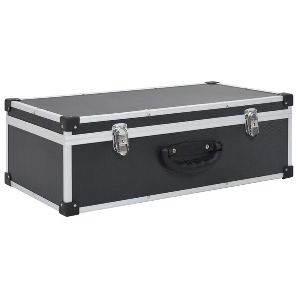 vidaXL CD Case for 80 CDs Aluminum ABS Black