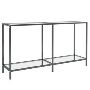 vidaXL Console Table Transparent Tempered glass, powder-coated steel