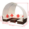 vidaXL Patio Lounge Set Set of 9 Brown, Cream White, Red