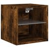 vidaXL TV Wall Unit Set of 7 Smoked oak Engineered wood, glass Medium
