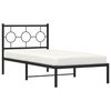 vidaXL Bed Frame Black Powder-Coated Steel Single Bed Frame