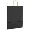vidaXL Paper Bags 50 pcs with Handles Black 12.6x4.7x16.5"