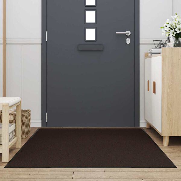 vidaXL Doormat Brown Polypropylene and PVC 45.3x78.7 in Doormat