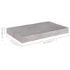 vidaXL Wall Shelf Set of 2 Concrete grey Honeycomb MDF, Metal 15.7 in