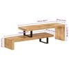 vidaXL TV Stand Natural Mango Wood Solid Mango Wood, Wrought Iron Medium