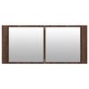 vidaXL LED Mirror Cabinet Brown oak Engineered wood 39.4 x 4.7 x 17.7 in