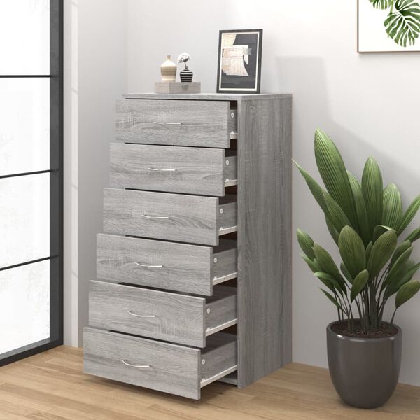 vidaXL Sideboard Grey Sonoma Engineered wood Medium Sideboard