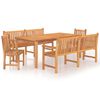 vidaXL Garden Dining Set Natural teak color
