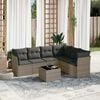 vidaXL Garden Sofa Set Grey PE rattan Large Modular Garden Sofa Set