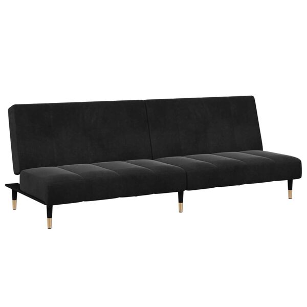 vidaXL Sofa Bed Black Velvet (100% polyester), wood, metal, foam