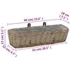 vidaXL Balcony Planter Set of 2 Brown Wicker 23.6 in Hanging mounting