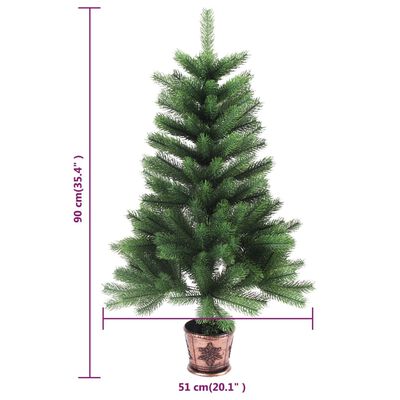 vidaXL Artificial Pre-lit Christmas Tree with Ball Set 35.4" Green
