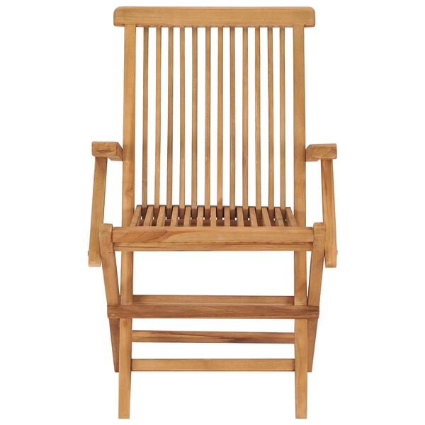 vidaXL Garden Chair Set of 6 Brown Solid Teak Wood Standard Foldable