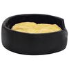 vidaXL Dog Bed Black Faux Leather 39In x 35In Dog Bed Round