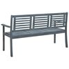 vidaXL Bench Grey Solid eucalyptus wood 59.1 in wide Durable Bench