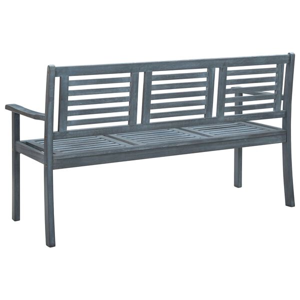 vidaXL Bench Grey Solid eucalyptus wood 59.1 in wide Durable Bench