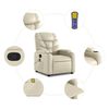 vidaXL Stand Up Massage Recliner Chair Cream