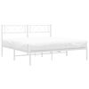 vidaXL Metal Bed Frame White Powder-Coated Steel Full Metal Bed Frame