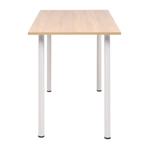 vidaXL Dining Table Oak and White Engineered wood, Steel Medium Durable