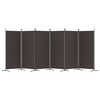 vidaXL 6-Panel Room Divider Brown 204.7"x70.9" Fabric
