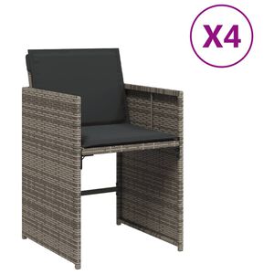 vidaXL Patio Chair Gray PE rattan Standard Foldable Patio Chair