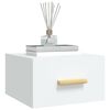 vidaXL Wall-mounted Bedside Cabinet White Engineered wood Compact