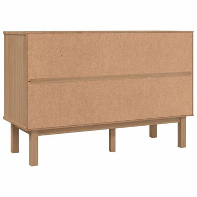 vidaXL Drawer Cabinet OTTA Brown&Gray 43.7"x16.9"x28.9" Solid Wood Pine