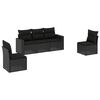 vidaXL Garden Sofa Set Black PE rattan, Powder-coated steel, 100% polyester