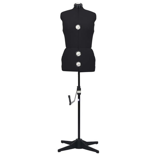 vidaXL Dress Form Black Polyester, ABS 40-46 Height-Adjustable