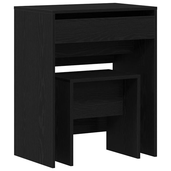 vidaXL Dressing Table Black oak 23.6" x 15.7" x 29.5" Engineered wood