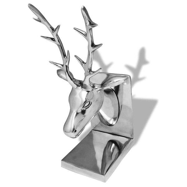 vidaXL Bookend Silver Aluminum Medium Decorative Inlays Bookend