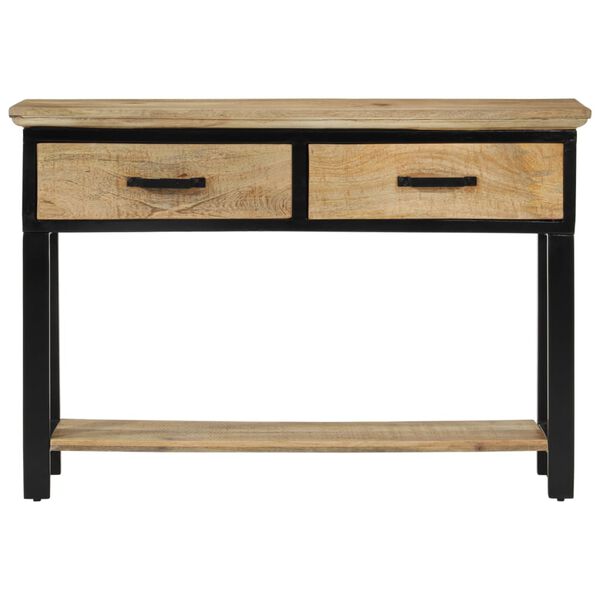 vidaXL Console Table Black Solid Mango Wood Medium Console Table