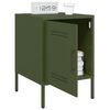 vidaXL Bedside Cabinet Set of 2 Olive Green Steel 14.2 x 15.4 x 19.9 in