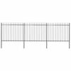 vidaXL Garden Fence with Spear Top Steel 211.4"x59.1" Black