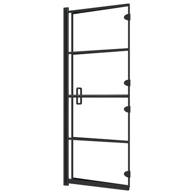 vidaXL Folding Shower Enclosure ESG 47.2"x55.1" Black