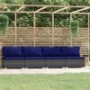 vidaXL 4-seater Sofa Grey PE rattan Large Modular 4-Seater Sofa