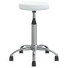 vidaXL Dining Chair White Faux leather, chromed steel Adjustable Height