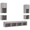 vidaXL 8 Piece TV Wall Units with LED Gray Sonoma Engineered Wood