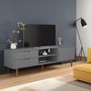vidaXL TV Cabinet "MOLDE" Grey 62.2x15.7x19.3" Solid Wood Pine